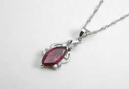 925銀飾批發 紅剛玉吊墜與純銀項鏈天然寶石時尚首飾，廠家直銷圖片及價格解析